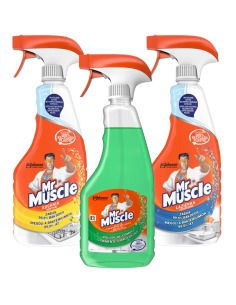 Zestaw płynów do czyszczenia i dezynfekcji Mr Muscle kuchnia + łazienka + szyby 5000204183108