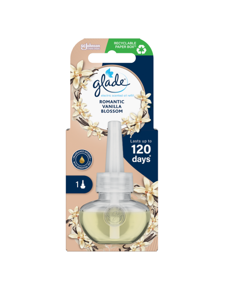 Wkład do elektrycznego odświeżacza powietrza Glade Romantic Vanilla Blossom 20ml - Odświeżacze elektryczne Wkład do elektrycznego odświeżacza powietrza Glade Romantic Vanilla Blossom 20ml 5000204348484