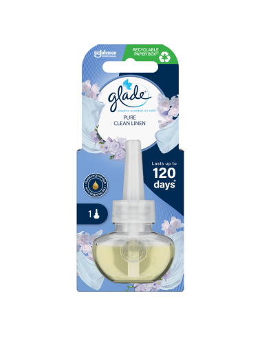 Wkład do elektrycznego odświeżacza powietrza Glade Pure Clean Linen 20ml 5000204348491