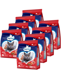 Sucha karma dla kota z wołowiną PreVital, 8x300 g 5999566111228