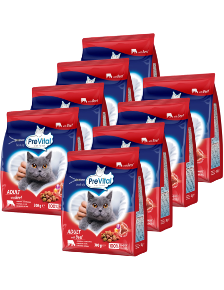 Sucha karma dla kota z wołowiną PreVital, 8x300 g 5999566111228