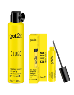 Stylizujący zestaw got2be Glued: lakier do włosów 300 ml + Żel do stylizacji brwi i baby hair 16 ml 9000101290875