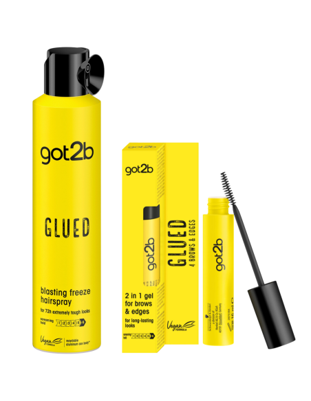 Stylizujący zestaw got2be Glued: lakier do włosów 300 ml + Żel do stylizacji brwi i baby hair 16 ml 9000101290875