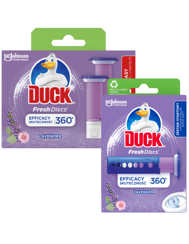 Lawendowe krążki żelowe do WC Duck Fresh Discs Zestaw startowy + Zapas 5000204996319