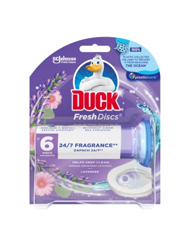 Lawendowe krążki żelowe do WC Duck Fresh Discs Zestaw startowy + Zapas 5000204996319 9