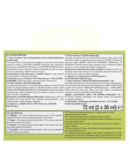 Limonkowe krążki żelowe do WC Duck Fresh Discs Zestaw startowy + Zapas 5000204608618 3