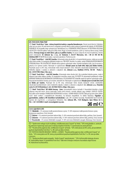 Limonkowe krążki żelowe do WC Duck Fresh Discs Zestaw startowy + Zapas 5000204608618 5