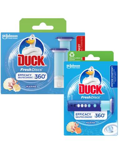 Żelowe krążki do WC o zapachu morskim Duck Fresh Discs Zestaw startowy + Zapas 5000204608588