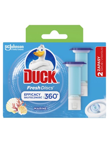 Żelowe krążki do WC o zapachu morskim Duck Fresh Discs Zestaw startowy + Zapas 5000204608588 2