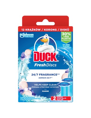 Żelowe krążki do WC o zapachu morskim Duck Fresh Discs Zestaw startowy + Zapas 5000204608588 6