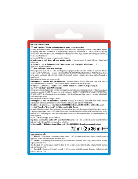 Żelowe krążki do WC o zapachu morskim Duck Fresh Discs Zestaw startowy + Zapas 5000204608588 7