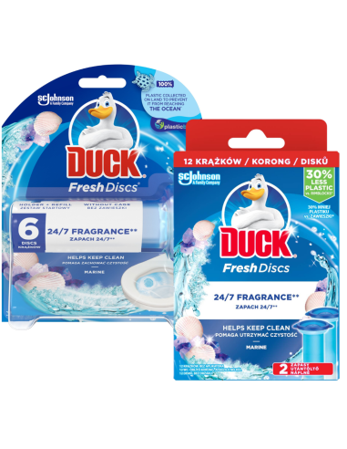 Żelowe krążki do WC o zapachu morskim Duck Fresh Discs Zestaw startowy + Zapas 5000204608588 8