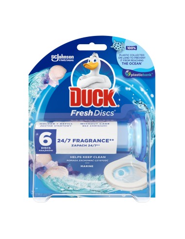 Żelowe krążki do WC o zapachu morskim Duck Fresh Discs Zestaw startowy + Zapas 5000204608588 9