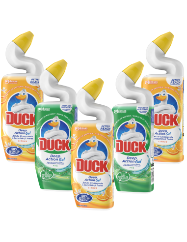 Dezynfekujący zestaw płynów do WC Duck Deep Action 5x750 ml - Żele do czyszczenia toalet