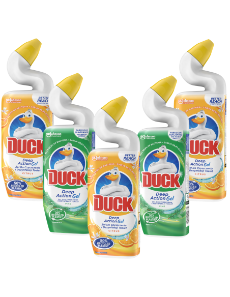 Dezynfekujący zestaw płynów do WC Duck Deep Action 5x750 ml 5000204009804