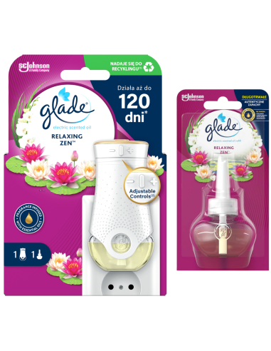 Elektryczny odświeżacz powietrza Glade® Electric scented oil - Relaxing Zen™ + zapas - Odświeżacze elektryczne