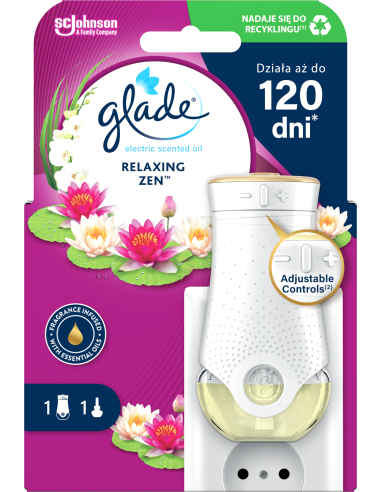 Elektryczny odświeżacz powietrza Glade® Electric scented oil - Relaxing Zen™ + zapas 5000204117738 2