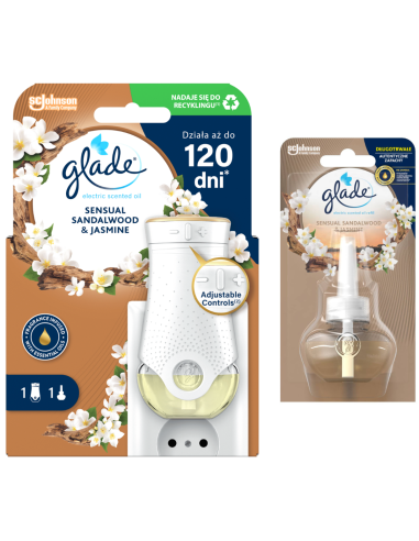 Elektryczny odświeżacz powietrza Glade® Electric scented oil - Sensual Sandalwood & Jasmine + zapas 5000204117493