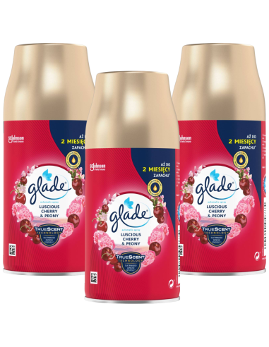 Zapas Glade® automatic spray - Luscious Cherry & Peony, 3x269 ml - Odświeżacze automatyczne