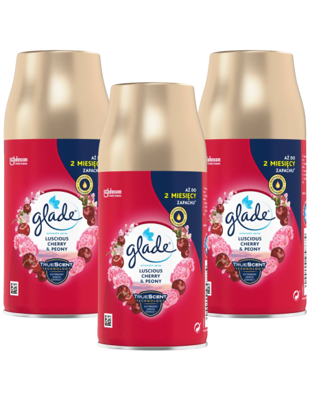 Zapas Glade® automatic spray - Luscious Cherry & Peony, 3x269 ml 5000204958874