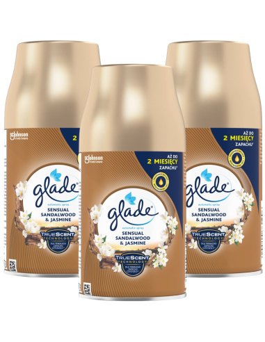 Zapas Glade® automatic spray - Sensual Sandalwood & Jasmine, 3x269 ml - Odświeżacze automatyczne