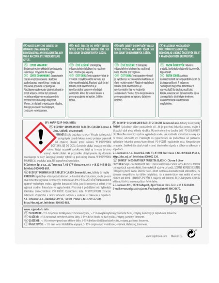 Zestaw tabletki do zmywarki Ecover Lemon & Mandarin + Lemon & Lime 5000204254853 7