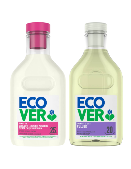 Zestaw Ecover płyn do prania kolorów + płyn do zmiękczania tkanin Apple Blossom & Almond 5000204249002