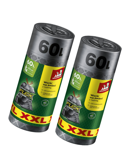 Mocne elastyczne worki na śmieci Jan Niezbędny Magnum Flex XXL, 60 l 40 szt. 5900536353487