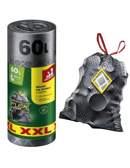 Mocne elastyczne worki na śmieci Jan Niezbędny Magnum Flex XXL, 60 l 40 szt. 5900536353487 2