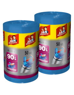 Uniwersalne worki na śmieci Jan Niezbędny Easy-pack zawiązywane  90 L 50 szt. 5900536315041