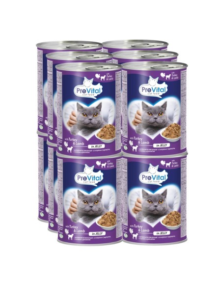 Mokra karma dla kota indyk z jagnięciną PreVital  - 12x puszka 415 g 5999566111808