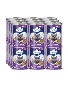 Pełnoporcjowa karma dla dorosłych kotów z jagnięciną i indykiem PreVital - 24x puszka 415 g 5999566111808