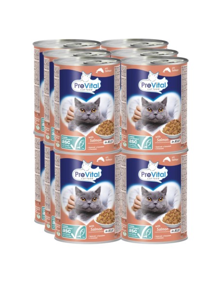 Mokra karma dla kota łosoś w galaretce PreVital 12x puszka 415 g - Mokra karma dla kota Mokra karma dla kota łosoś w galaretce PreVital 12x puszka 415 g 5999566111785