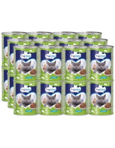 Odżywcza karma dla dorosłych kotów po sterylizacji z wołowiną w sosie puszka PreVital 24x 415 g 5999566111792