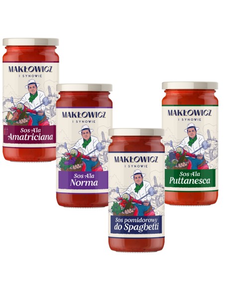 Włoskie sosy zestaw - Makłowicz i Synowie, 4x 400 g 5905644030510