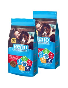 Pełnoporcjowa sucha karma dla dorosłego psa z wołowiną i warzywami RENO OPTIMAL LIFE 5, 2x3 kg 5999566111600