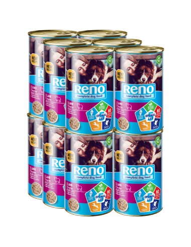 Pełnowartościowa mokra karma dla psa z jagnięciną w sosie Reno Dog Can Optimal Life 5, 12x1240 g - Mokra karma dla psa