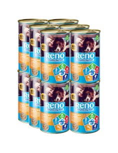 Aromatyczna mokra karma dla psów z kurczakiem, wątróbką i marchewką w sosie Reno Dog Can Optimal Life 5, 12x1240 g 5999566111853