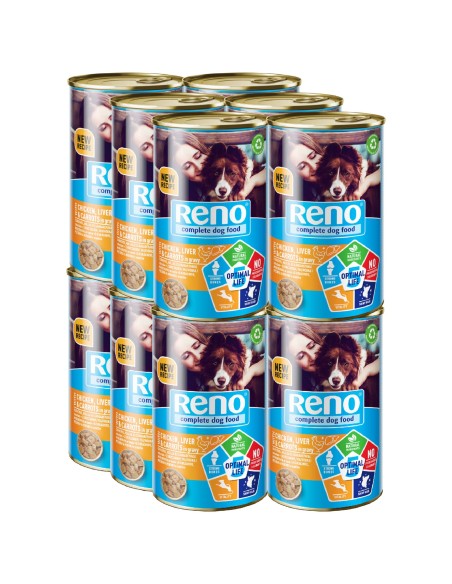 Aromatyczna mokra karma dla psów z kurczakiem, wątróbką i marchewką w sosie Reno Dog Can Optimal Life 5, 12x1240 g - Mokra ka... Aromatyczna mokra karma dla psów z kurczakiem, wątróbką i marchewką w sosie Reno Dog Can Optimal Life 5, 12x1240 g 5999566111853