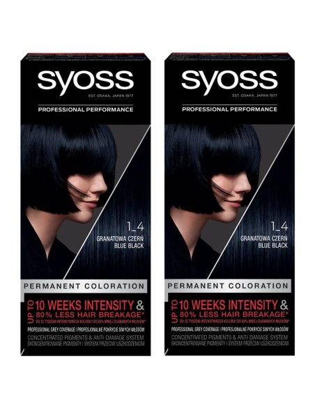Granatowa czerń farba do włosów trwała koloryzacja SYOSS, 2 szt. 9000100633000 2