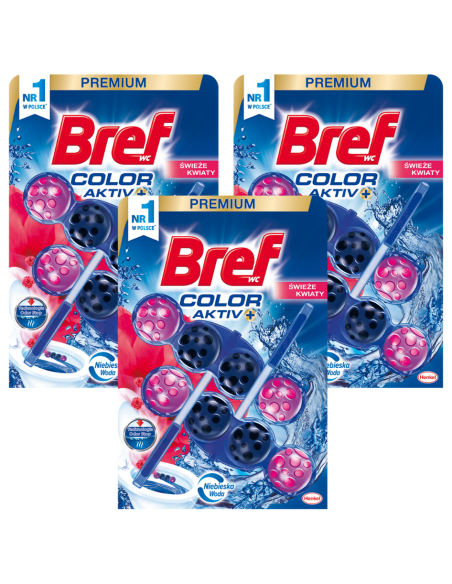 Barwiące wodę zawieszki do toalety BREF Color Aktiv świeże kwiaty, 6x50 g 9000101028652
