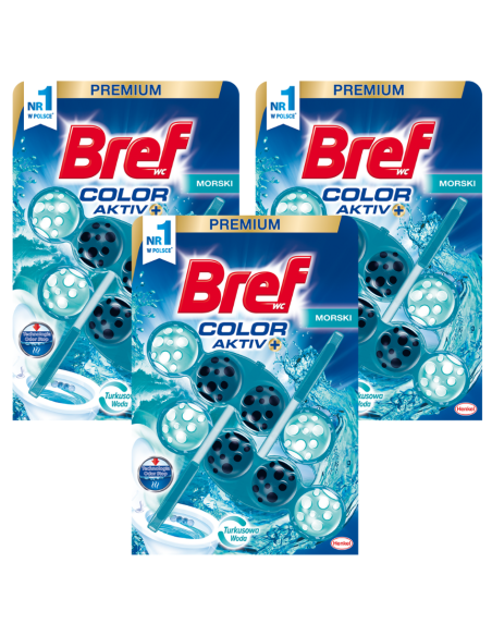 Koloryzujące wodę zawieszki do toalety BREF Color Aktiv Morski, 6x50 g 9000101093698