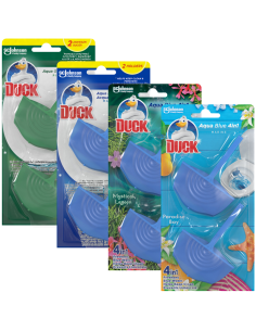 Barwiący wodę na zielono i niebiesko zestaw 8 zawieszek do WC Duck Aqua 8x38 g 5000204323832