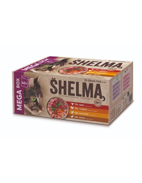 Pożywna mokra karma dla kota Mega Box Shelma - 2x40 saszetek po 85 g - Mokra karma dla kota Pożywna mokra karma dla kota Mega Box Shelma - 2x40 saszetek po 85 g 8595606409262 4