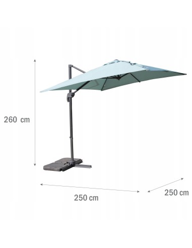 Duży parasol ogrodowy z wysięgnikiem bocznym stelażem MEVEN 250x250 cm 5902490786639 12