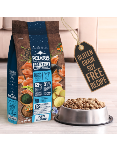 Naturalna karma sucha z łososiem i indykiem dla szczeniąt wszystkich ras Polaris 12 kg - Sucha karma dla psa Naturalna karma sucha z łososiem i indykiem dla szczeniąt wszystkich ras Polaris 12 kg 5999566110573 3