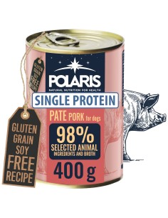 Monobiałkowy pasztet z wieprzowiną dla dorosłych psów Polaris 400 g 8595606409460