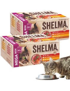 Pożywna mokra karma dla kota Mega Box Shelma - 2x40 saszetek po 85 g 8595606409262