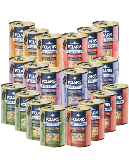 Zestaw 20 puszek mokrej karmy dla psa Polaris Mix Smaków 20 x 400 g 8595606409415