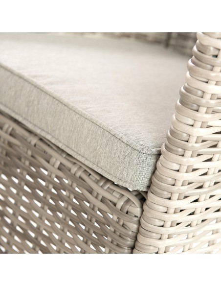 Jasnoszary zestaw mebli ogrodowych, tarasowych Riven Meven 2x fotel + sofa + stolik szklany 5905842511279 3